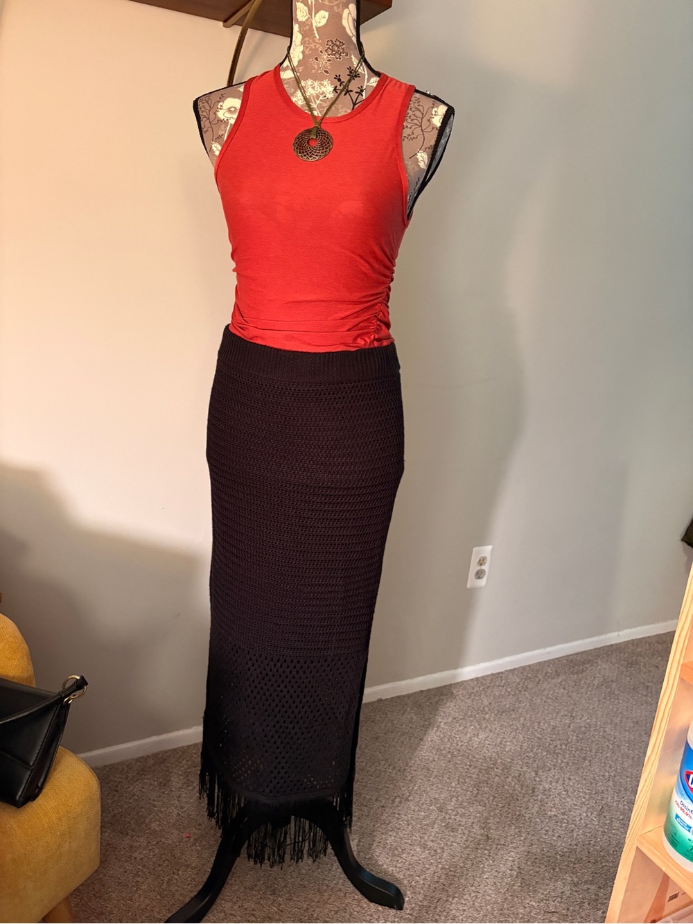 Vintage Y2K Midi Skirt | Artsy Boho Statement Skirt